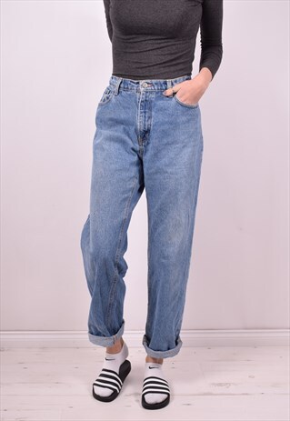 RALPH LAUREN WOMENS VINTAGE JEANS W34 L30 BLUE 90S