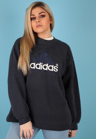 VINTAGE ADIDAS SWEATSHIRT IN BLACK NSW38