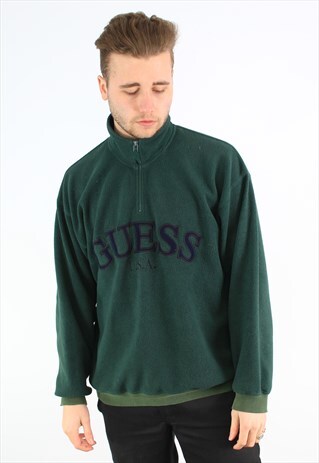 GUESS JEANS USA VINTAGE HALF-ZIP FLEECE