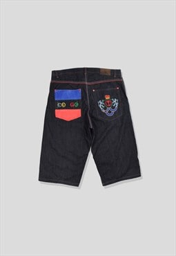 Vintage 90s Coogi Embroidered Baggy Denim Shorts in Blue