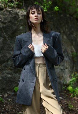 Vintage Pierre Cardin Double Breasted Wool Blazer Jacket 
