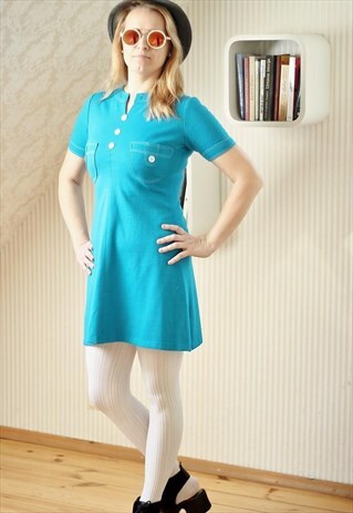 LIGHT BLUE SHORT SLEEVE DRESS