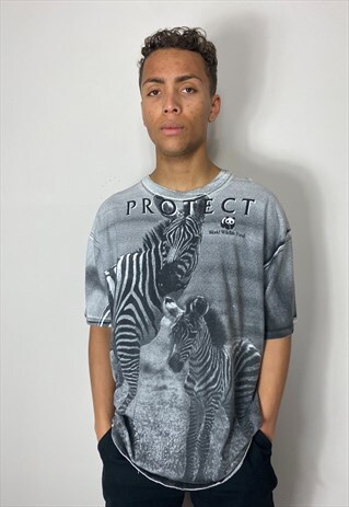 WORLD WILD LIFE PROTECT ALL OVER T-SHIRT (XL)