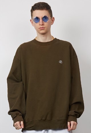VINTAGE 90'S CHAMPION DARK KHAKI SWEATSHIRT