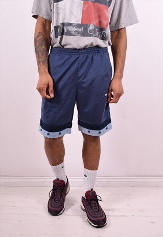 LOTTO MENS VINTAGE SHORTS W34 BLUE 90'S