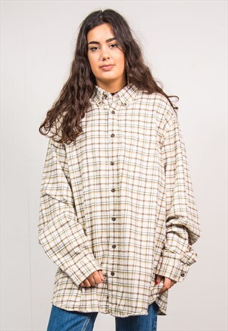 VINTAGE 90'S CHECKED PATTERN FLANNEL SHIRT
