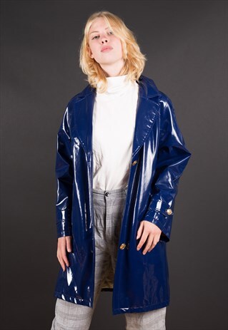 RARE // BLUE VINYL RAINCOAT BY NINA RICCI