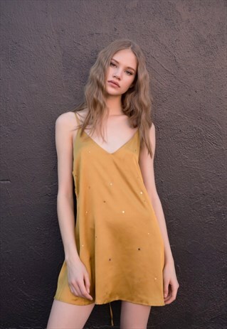 GOLD STAR SLIP DRESS