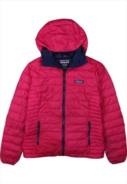 Vintage 90's Patagonia Puffer Jacket Hooded Full Zip Up Pink