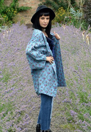 FLORAL PRINT COTTON KIMONO JACKET