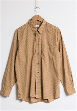 90s Vintage Lacoste Sport Checked Khaki Shirt 19039