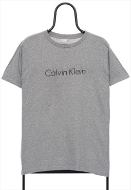 Vintage Calvin Klein Spellout Grey TShirt Womens