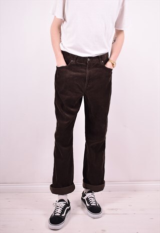 CALVIN KLEIN MENS VINTAGE CORDUROY JEANS W34 L32 BROWN 90'S