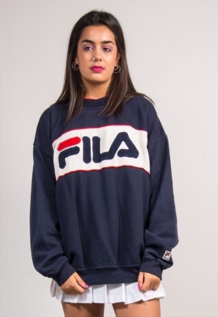 90'S VINTAGE FILA NAVY SWEATSHIRT JUMPER