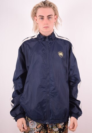 ADIDAS MENS VINTAGE RAIN JACKET XL BLUE 90S