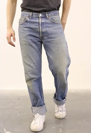 LEVI'S VINTAGE BLUE DENIM PAINT 501 JEANS