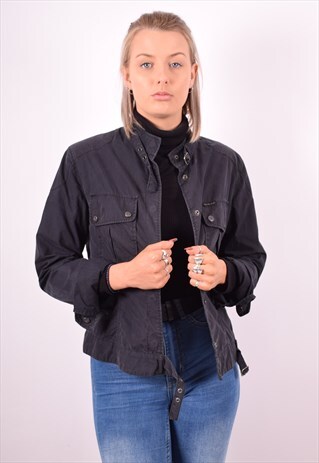 CALVIN KLEIN WOMENS VINTAGE JACKET LARGE BLACK 90S