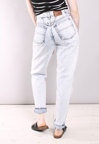 VINTAGE 80S BLEACH WASH MOM JEANS