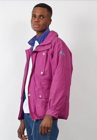 VINTAGE 80'S FILA MAGENTA PADDED JACKET