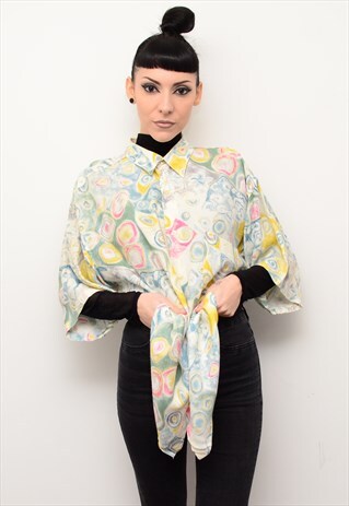 VINTAGE 90'S BOLD RETRO FUNKY PATTERNED OVERSIZED SHIRT