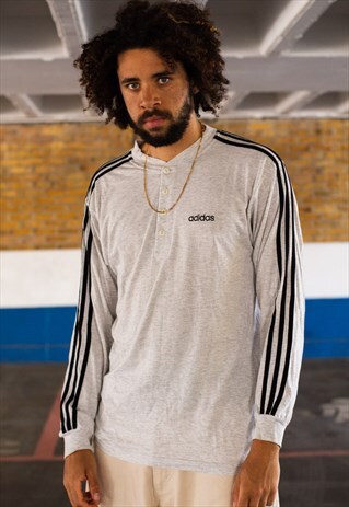 VINTAGE 90'S ADIDAS SWEATSHIRT IN GREY AND BLACK