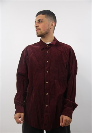 VINTAGE CORD MAROON SHIRT
