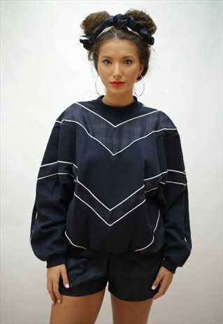 NAVY TARTAN JUMPER