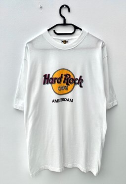 Vintage Hard Rock Cafe Amsterdam 90s white T-shirt XL 