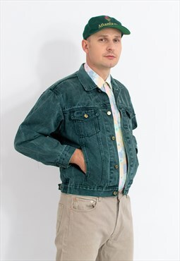 Vintage 90s green denim jacket size S/M