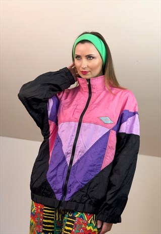 WINDBREAKER AUSTRALIA WOMEN TENNIS PINK NEON JACKET VINTAGE