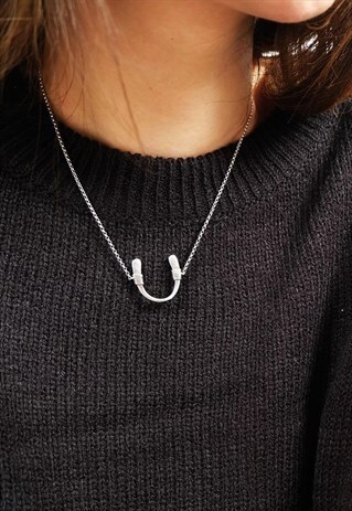 LUCKY HORSESHOE STERLING SILVER NECKLACE