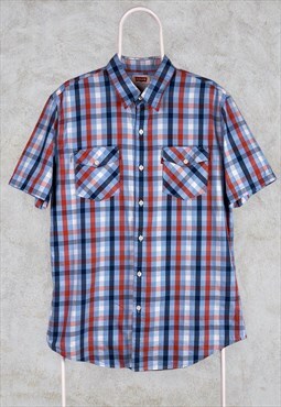 Levi's Check Short Sleeve Shirt Western Red Tab Large