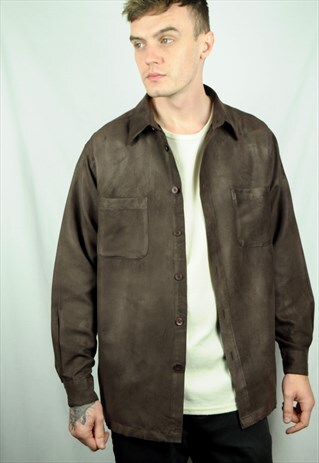 CHOCOLATE SUEDE SHIRT