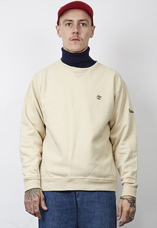 VINTAGE 90'S TIMBERLAND LOGO BEIGE SWEATSHIRT