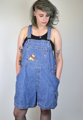 VINTAGE 90'S DISNEY 'WINNIE THE POOH' DUNGAREE SHORTS