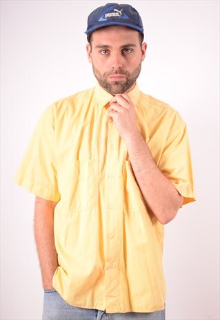 LEVI'S MENS VINTAGE SHIRT LARGE YELLOW 90S