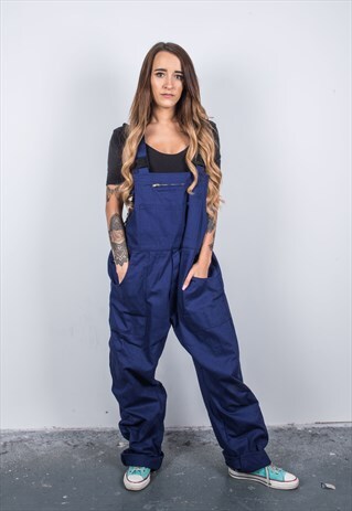 VINTAGE NAVY BLUE DENIM DUNGAREES