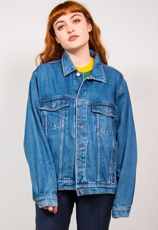 WRANGLER VINTAGE 90'S DARK BLUE DENIM OVERSIZED JACKET