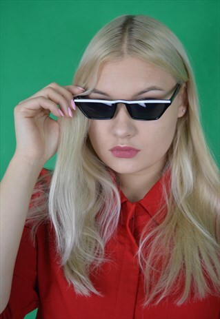 VINTAGE BLACK SQUARE SUNGLASSES