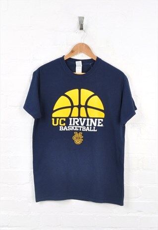 Vintage UC Irvine Basketball T-Shirt Navy Medium CV11605