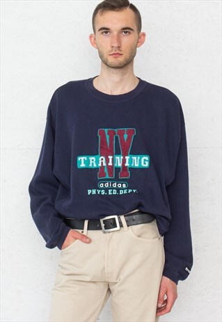VINTAGE NAVY ADIDAS PULLOVER SWEATSHIRT