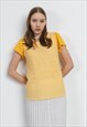 Vintage 90s Sweater Vest Viscose Top in Yellow S