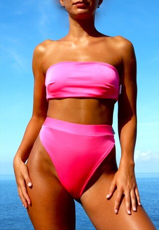 NEON PINK PEAKINI BOOB TUBE