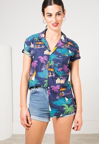 VINTAGE 80S HAWAIIAN SHIRT / S1651