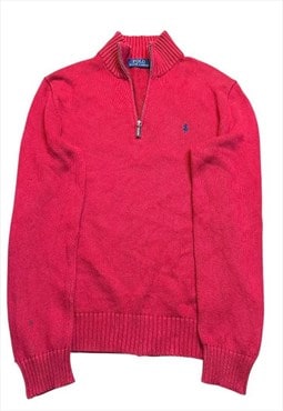 VINTAGE RALPH LAUREN RED ZIP NECK JUMPER