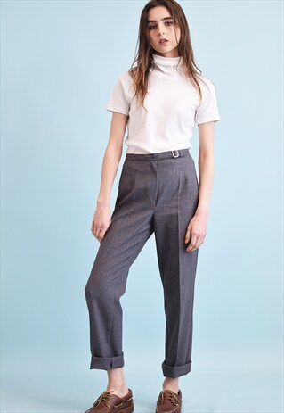 90'S CLASSY CLASSIC CUT HIGHWAISTED TAPERED TROUSERS