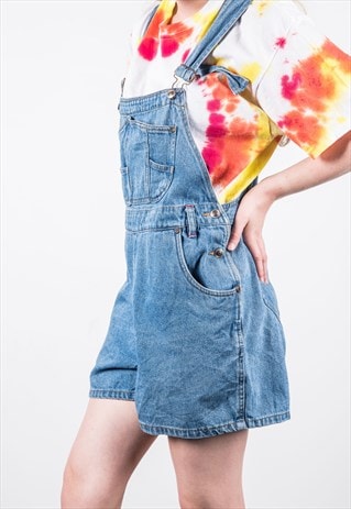 VINTAGE BLUE SHORT DENIM DUNGAREES