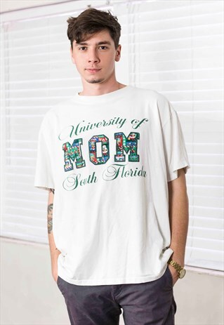 VINTAGE UNIVERSITY OF SOUTH FLORIDA T-SHIRT LOGO 90S XXL 9.3