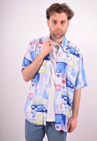 MENS VINTAGE SHIRT LARGE MULTI 90S