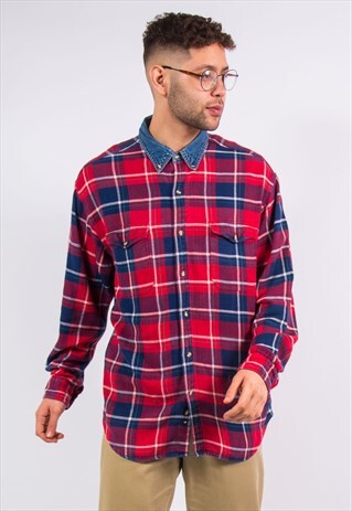 VINTAGE FLANNEL SHIRT DENIM COLLAR